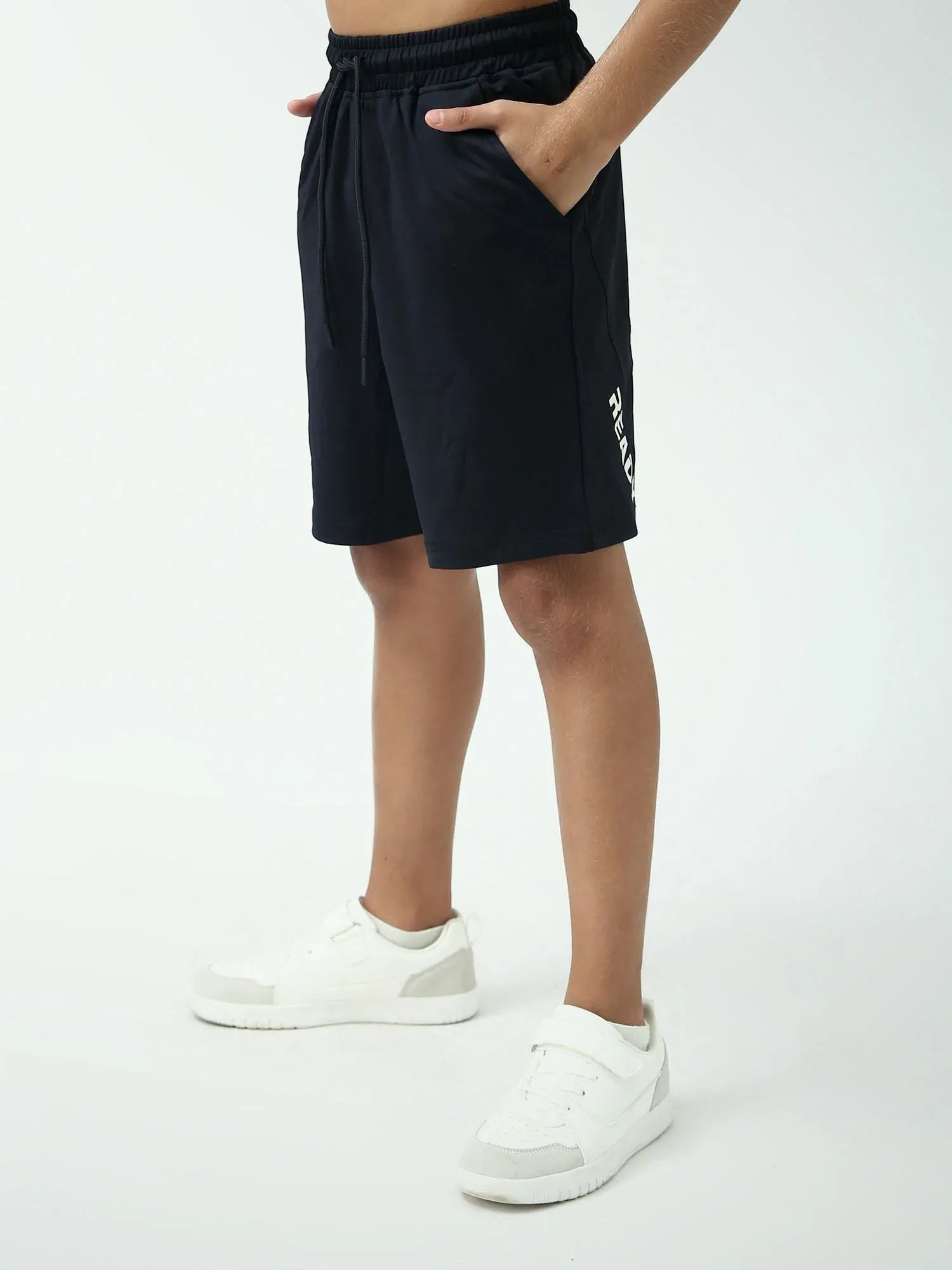 Short ado garçon noir basique avec cordon et poches – confort été - SHR24SSPS75647MJ1 - Justyol