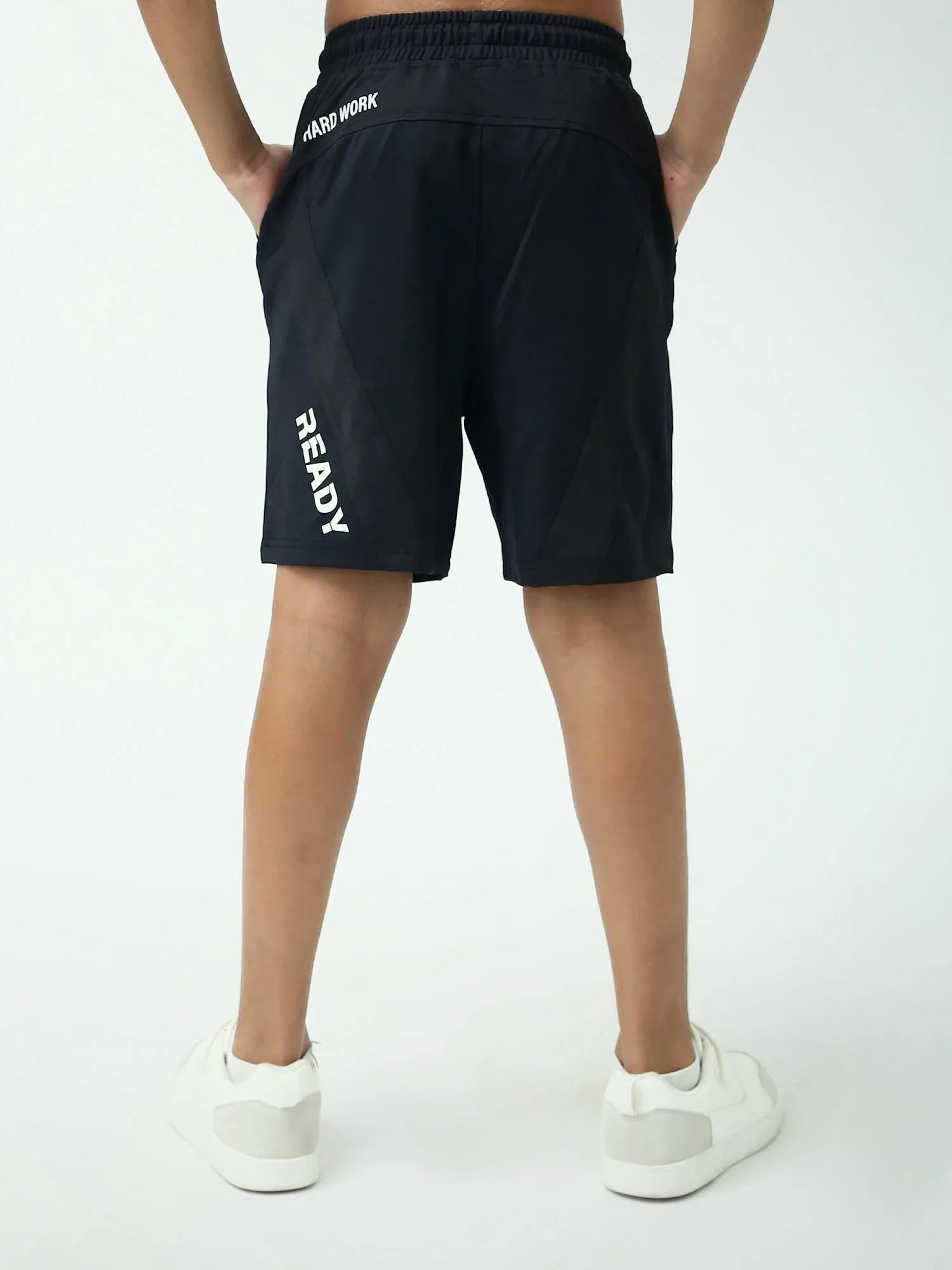 Short ado garçon noir basique avec cordon et poches – confort été - SHR24SSPS75647MJ1 - Justyol