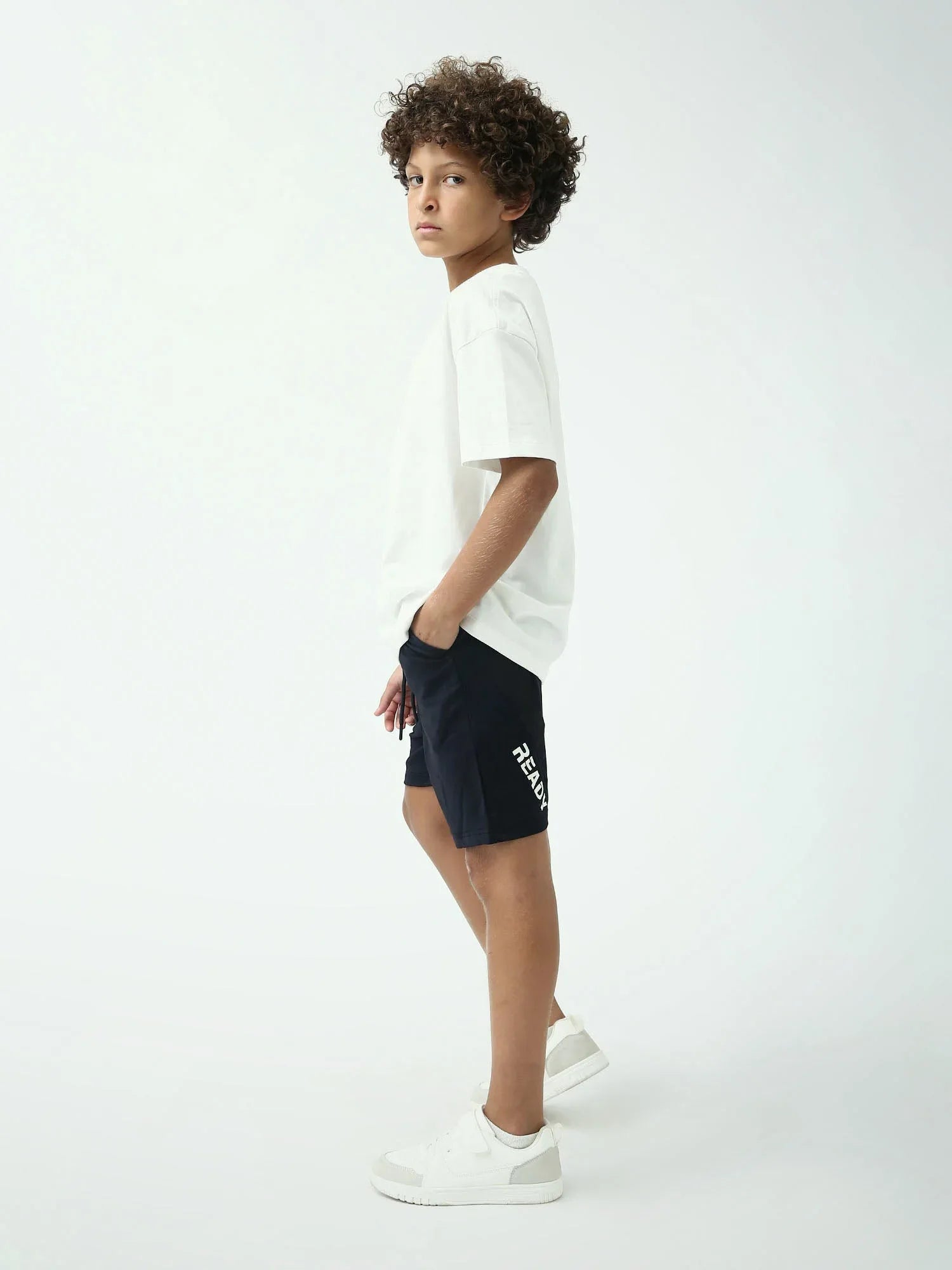 Short ado garçon noir basique avec cordon et poches – confort été - SHR24SSPS75647MJ1 - Justyol