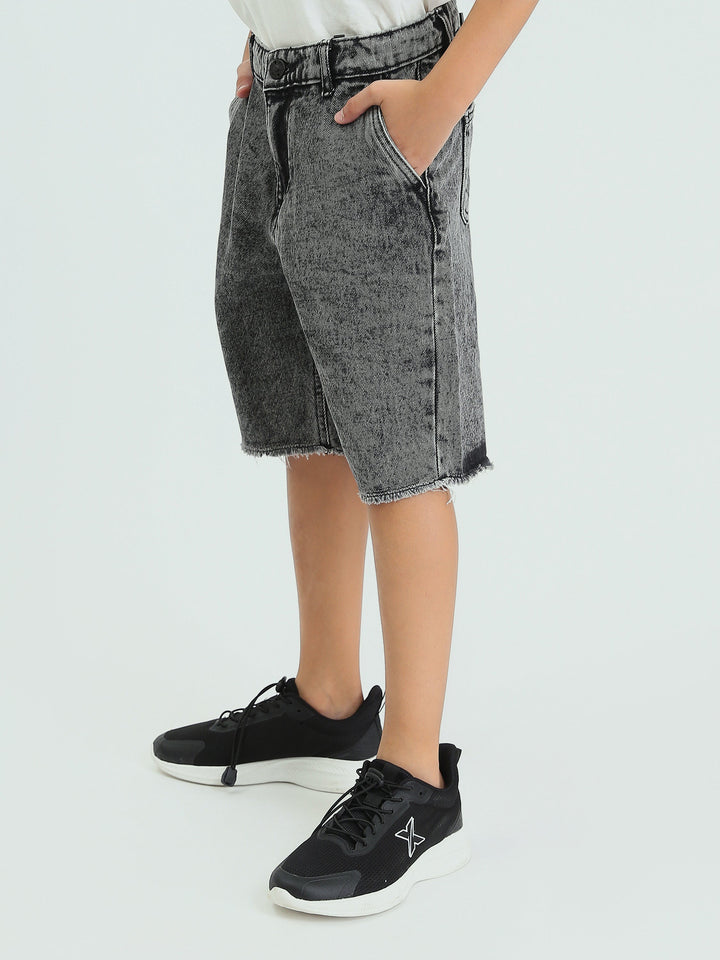 Short en jean enfant au design moderne avec effet délavé – SHR25SDBP31706TB1
