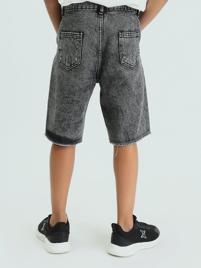 Short en jean enfant au design moderne avec effet délavé – SHR25SDBP31706TB1