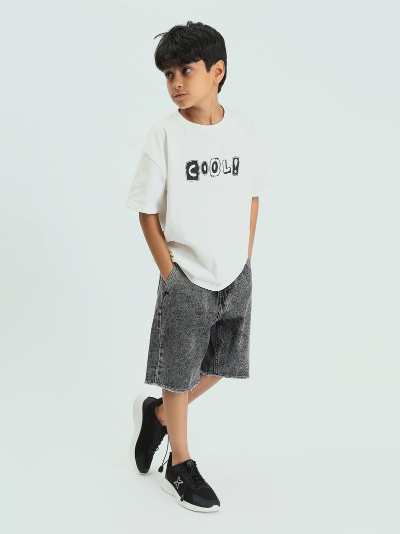 Short en jean enfant au design moderne avec effet délavé – SHR25SDBP31706TB1