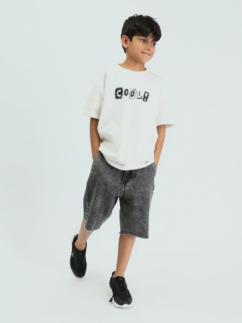 Short en jean enfant au design moderne avec effet délavé – SHR25SDBP31706TB1