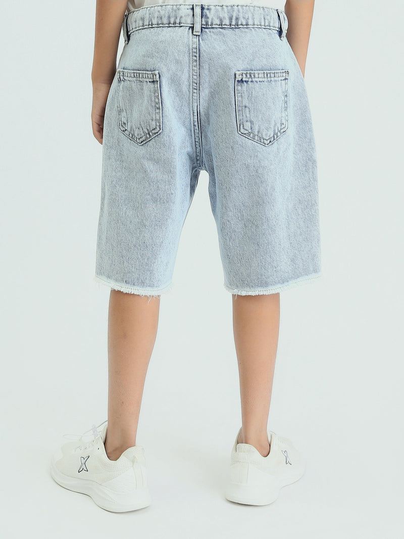 Short en jean enfant au design moderne avec effet délavé – SHR25SDBP31706TB1