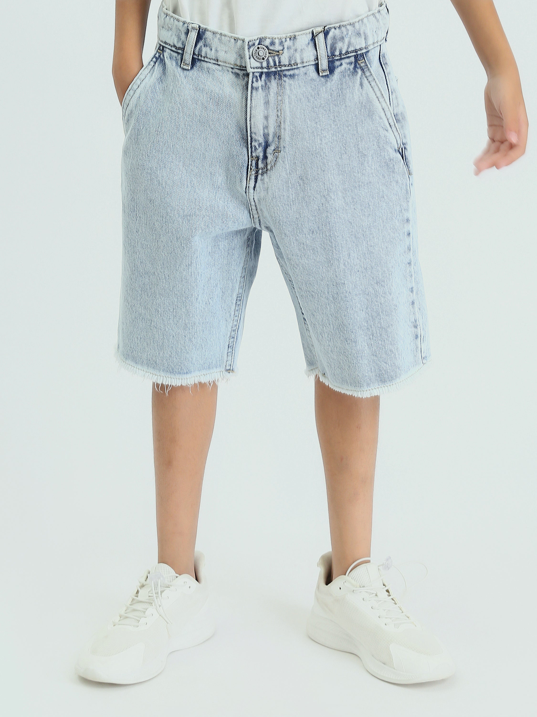 Short en jean enfant au design moderne avec effet délavé – SHR25SDBP31706TB1