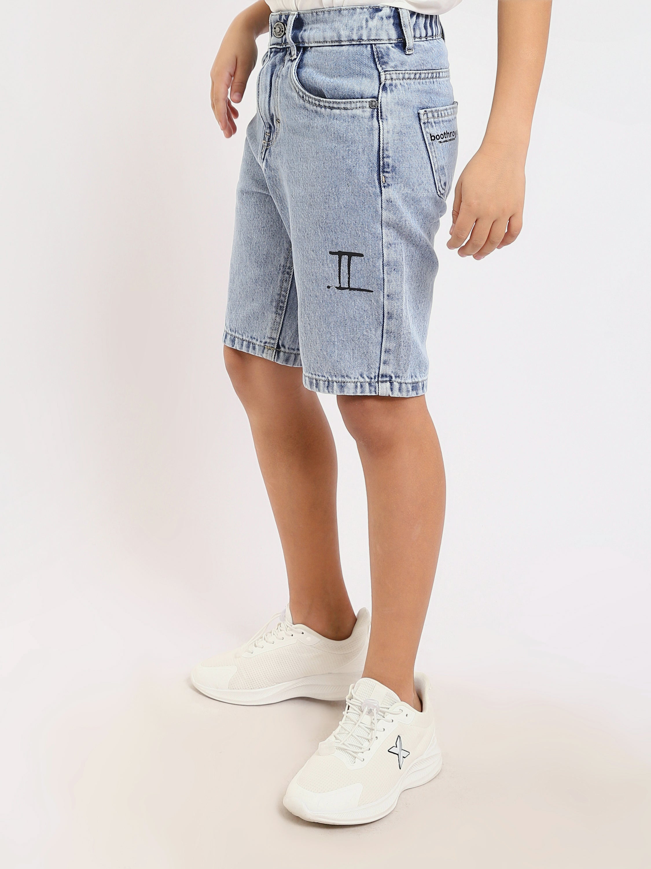 Short en jean pour enfants de couleur bleu clair - SHR25SDPP31707TB1