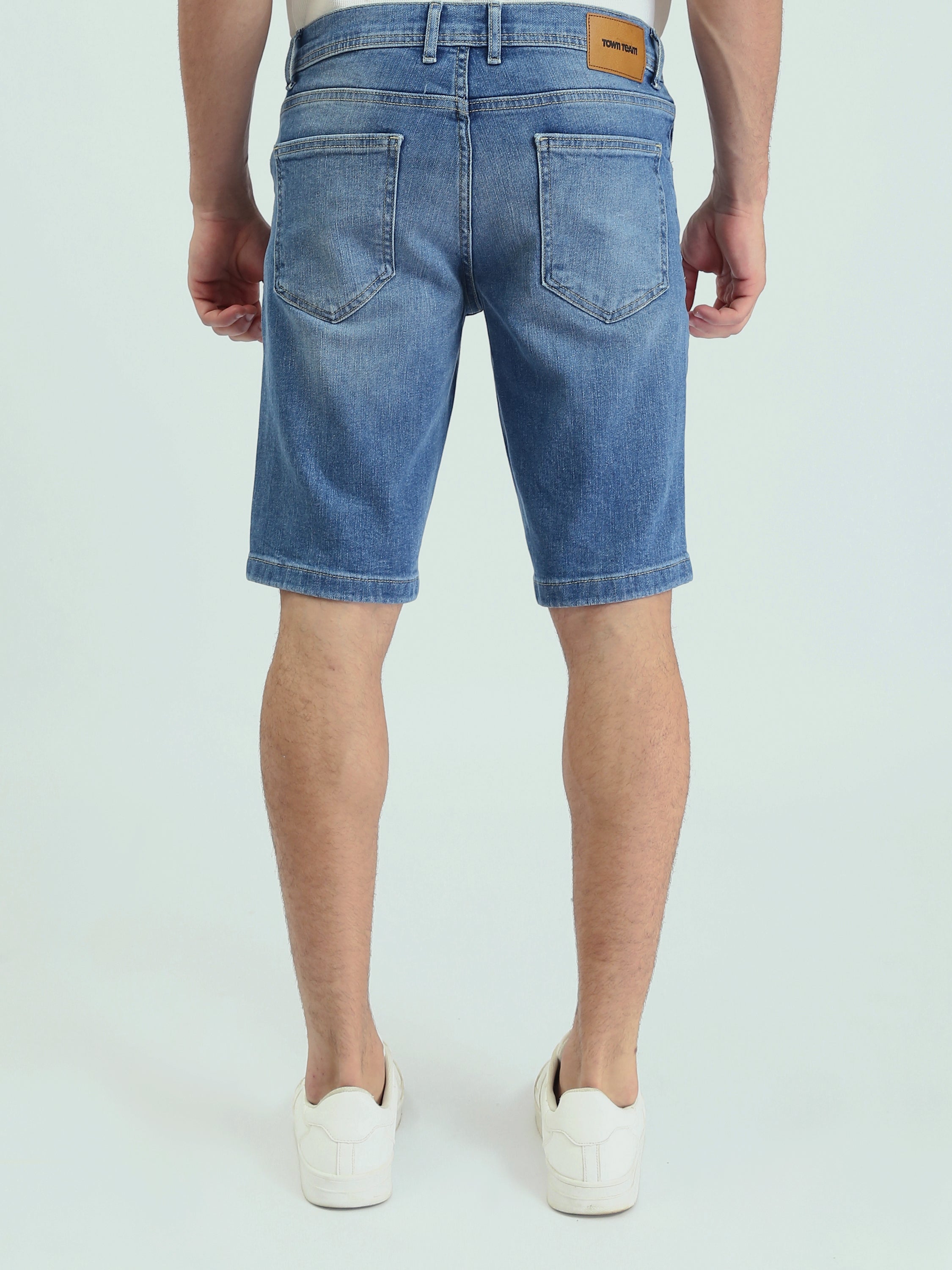 Short en jean pour homme au design moderne de couleur bleu clair - SHR25SDSP30199TM1