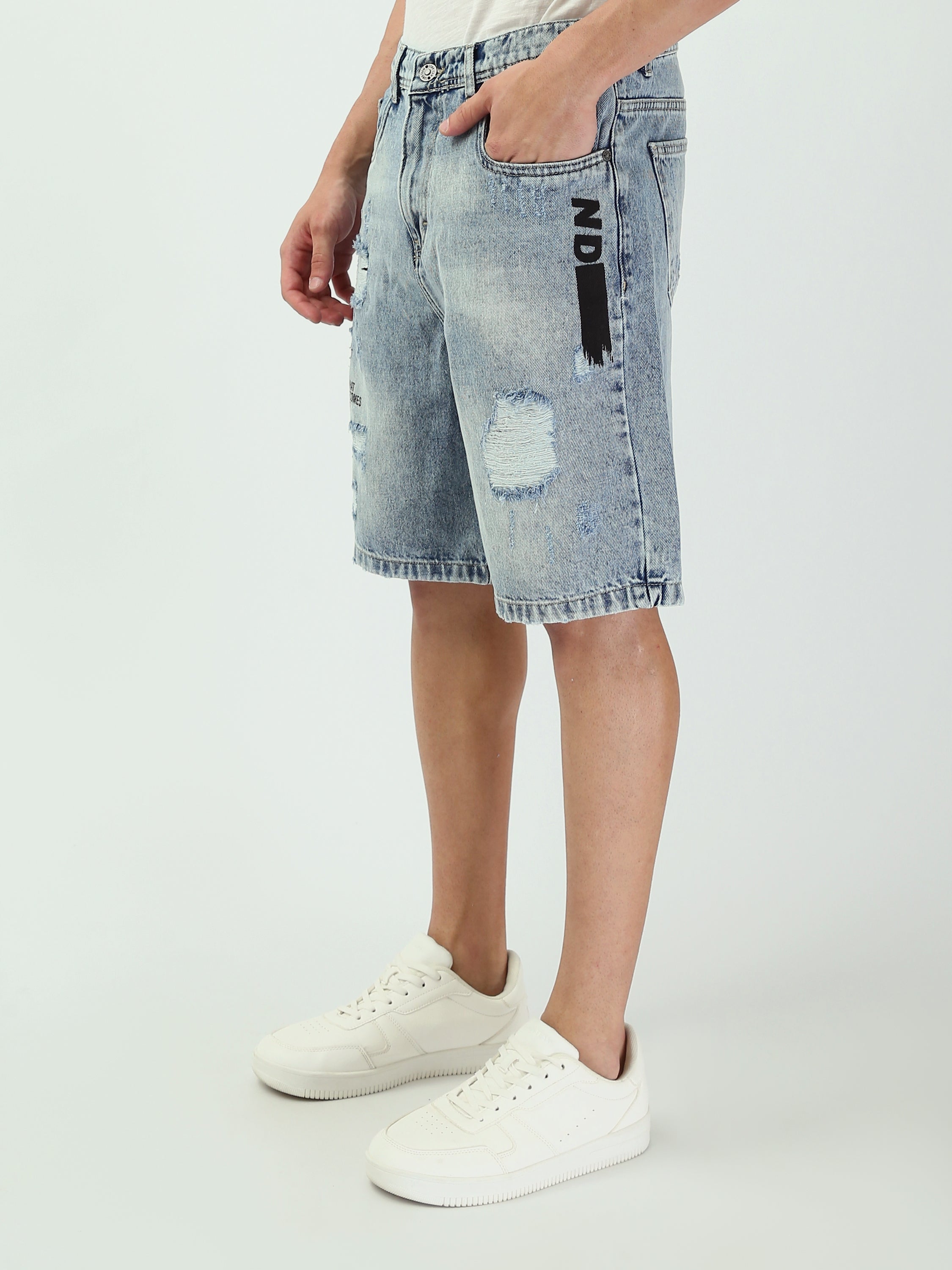 Short en jean homme déchiré au design moderne - SHR25SDSP30207TM1
