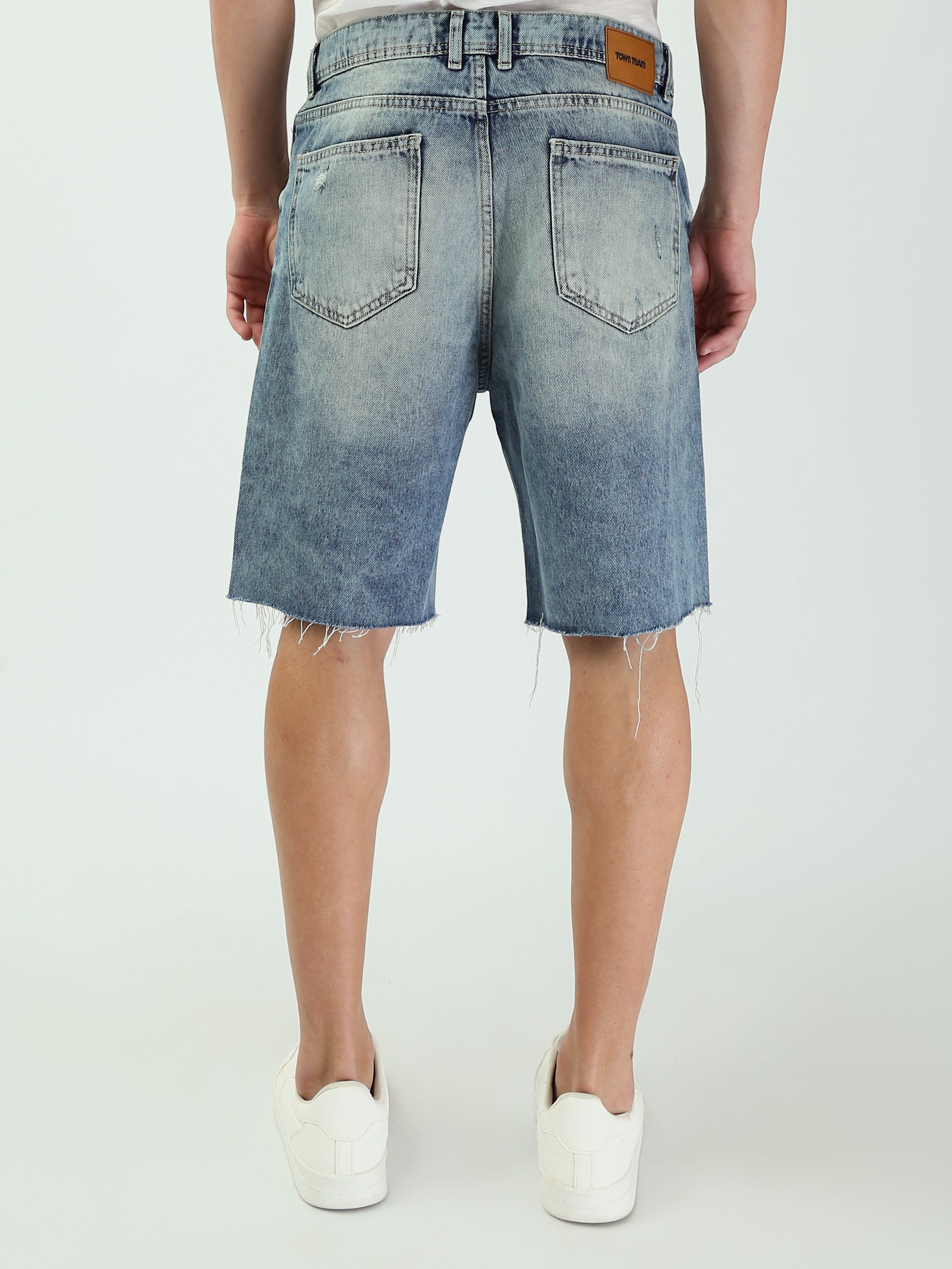 Short en jean homme clair avec effet déchiré tendance - SHR25SDWP30205TM1