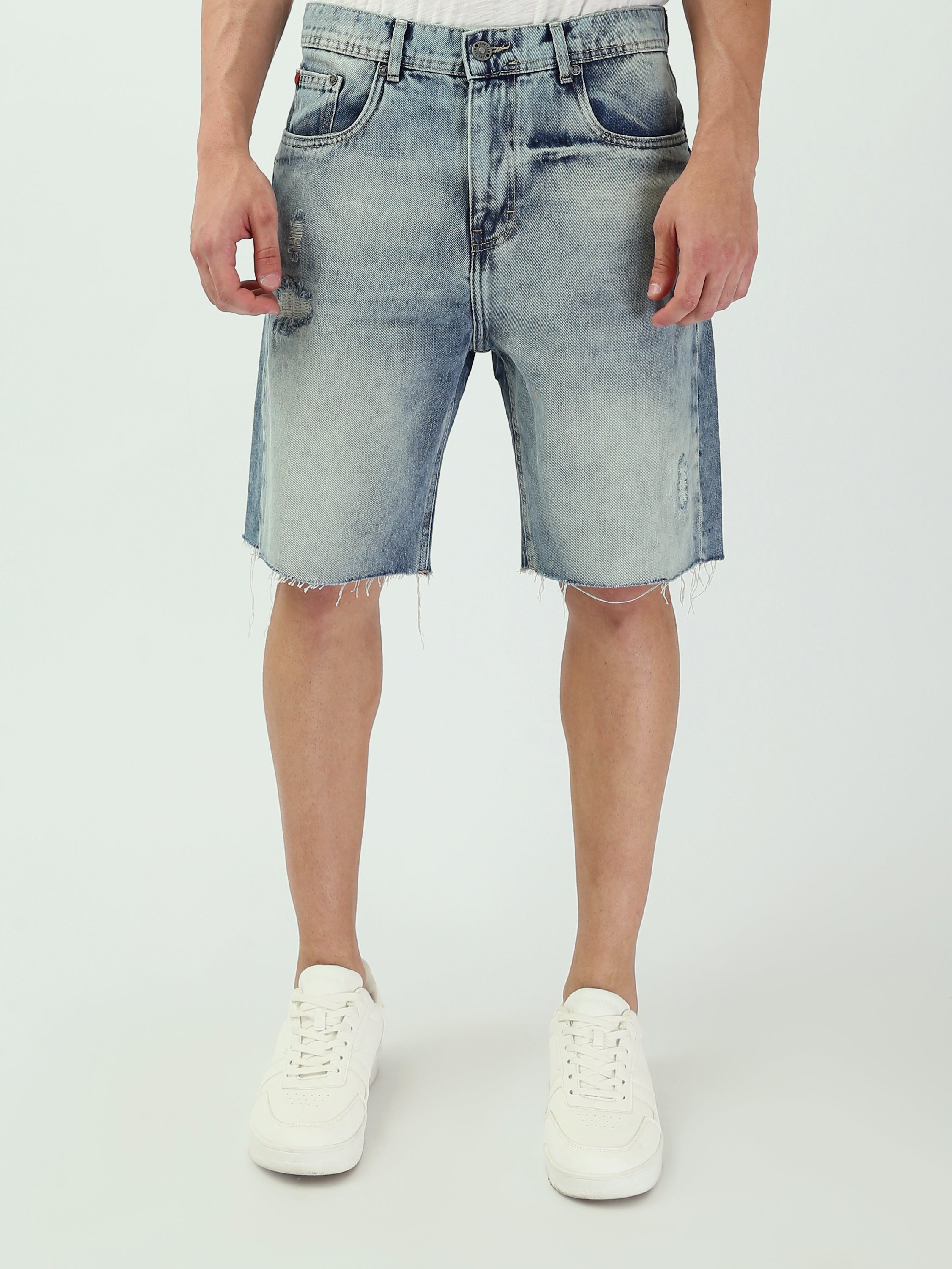 Short en jean homme clair avec effet déchiré tendance - SHR25SDWP30205TM1