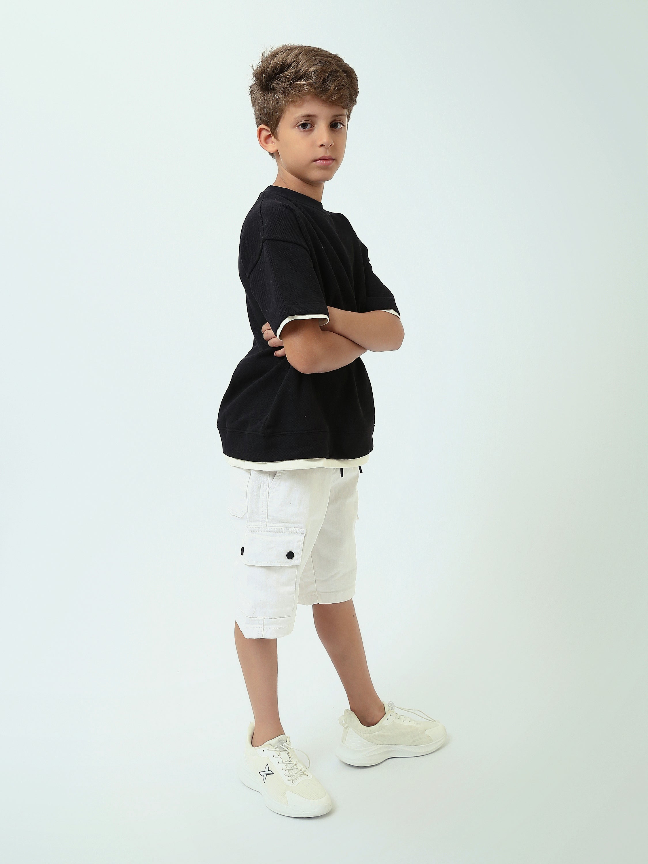 Short cargo enfant garçon avec taille élastique et cordon de serrage – SHR25SDXX30208TB1