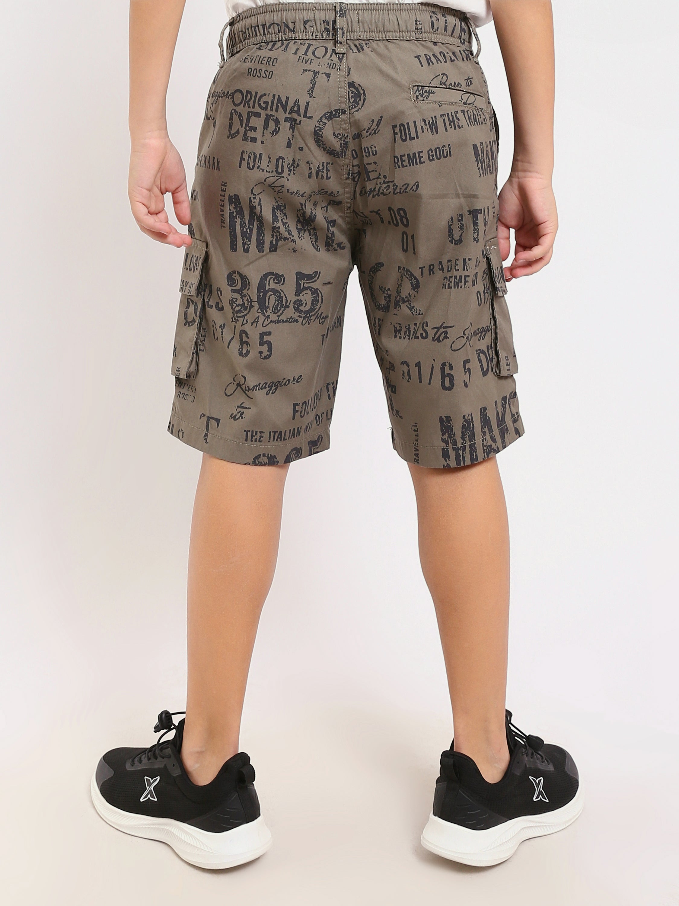 Short Garçon Olive Imprimé – Style Urbain et Confortable - SHR25SGAS23179TB1