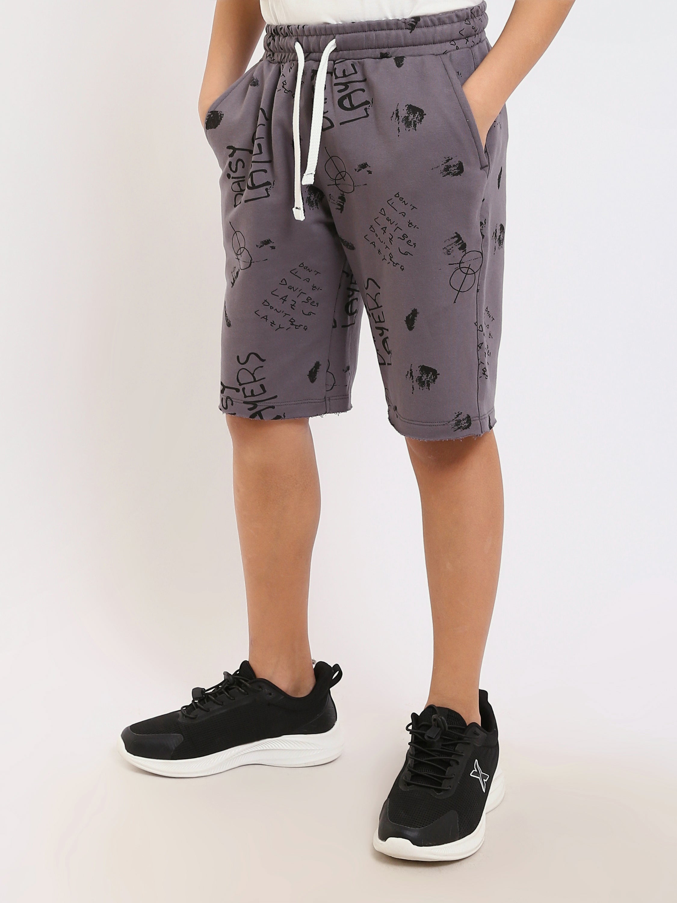 Short enfant garçon casual avec cordon de serrage à la taille et imprimé moderne – SHR25SMAS32120TB1