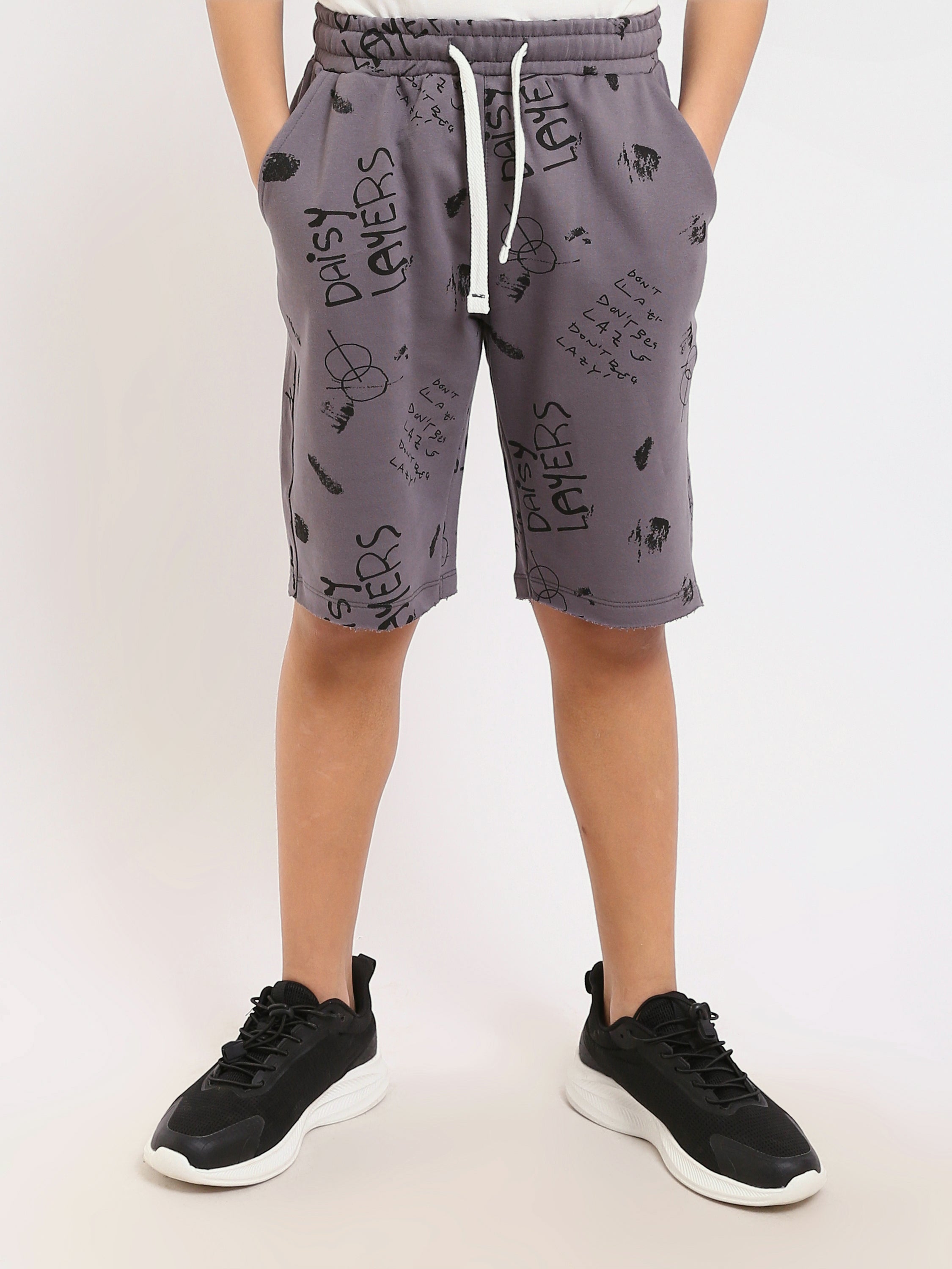 Short enfant garçon casual avec cordon de serrage à la taille et imprimé moderne – SHR25SMAS32120TB1