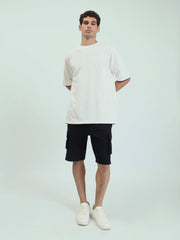 Short cargo homme noir avec taille élastique confortable - SHR25SMBC29159TM1
