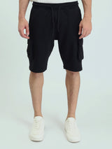 Short cargo homme noir avec taille élastique confortable - SHR25SMBC29159TM1