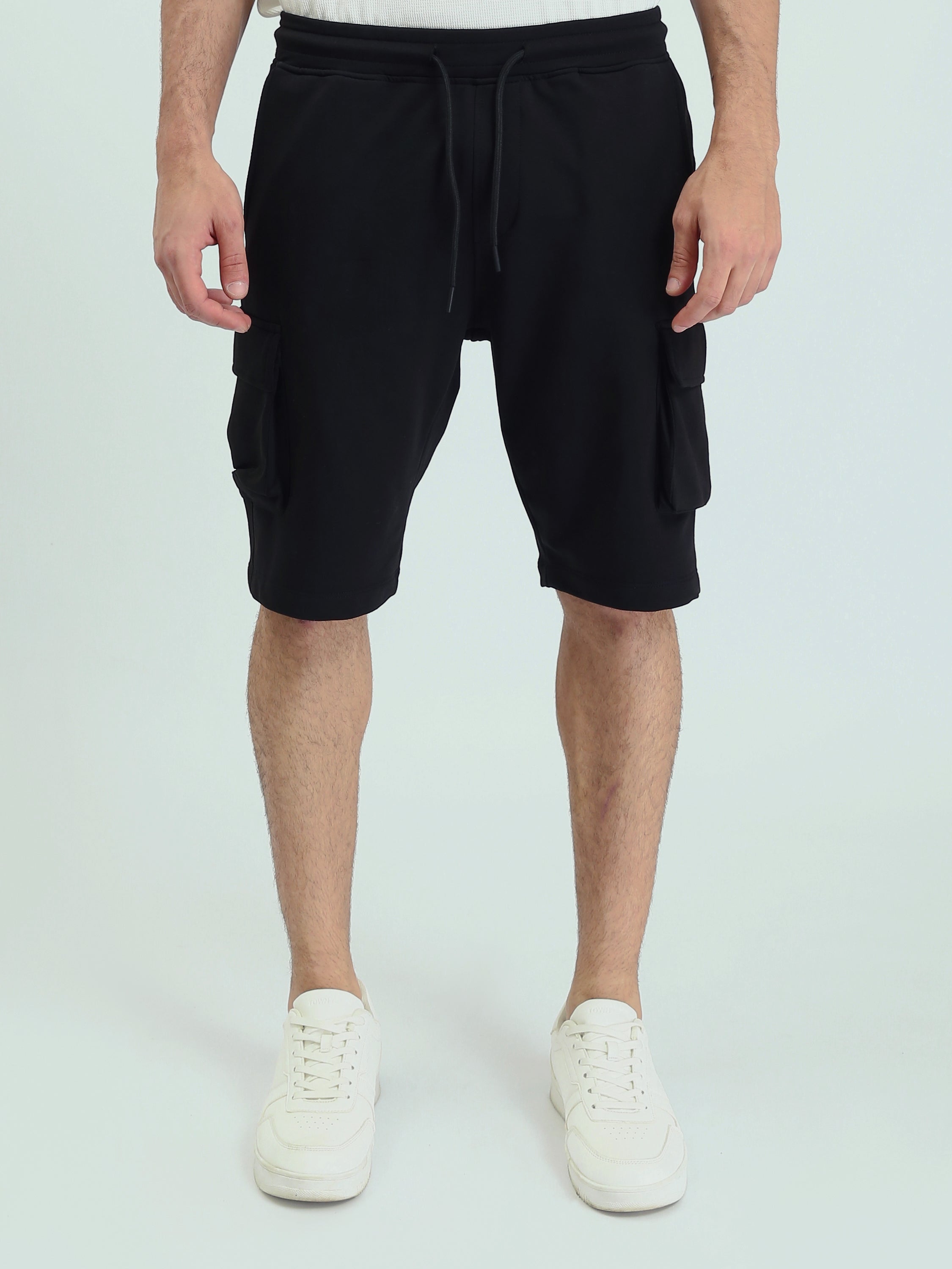 Short cargo homme noir avec taille élastique confortable - SHR25SMBC29159TM1