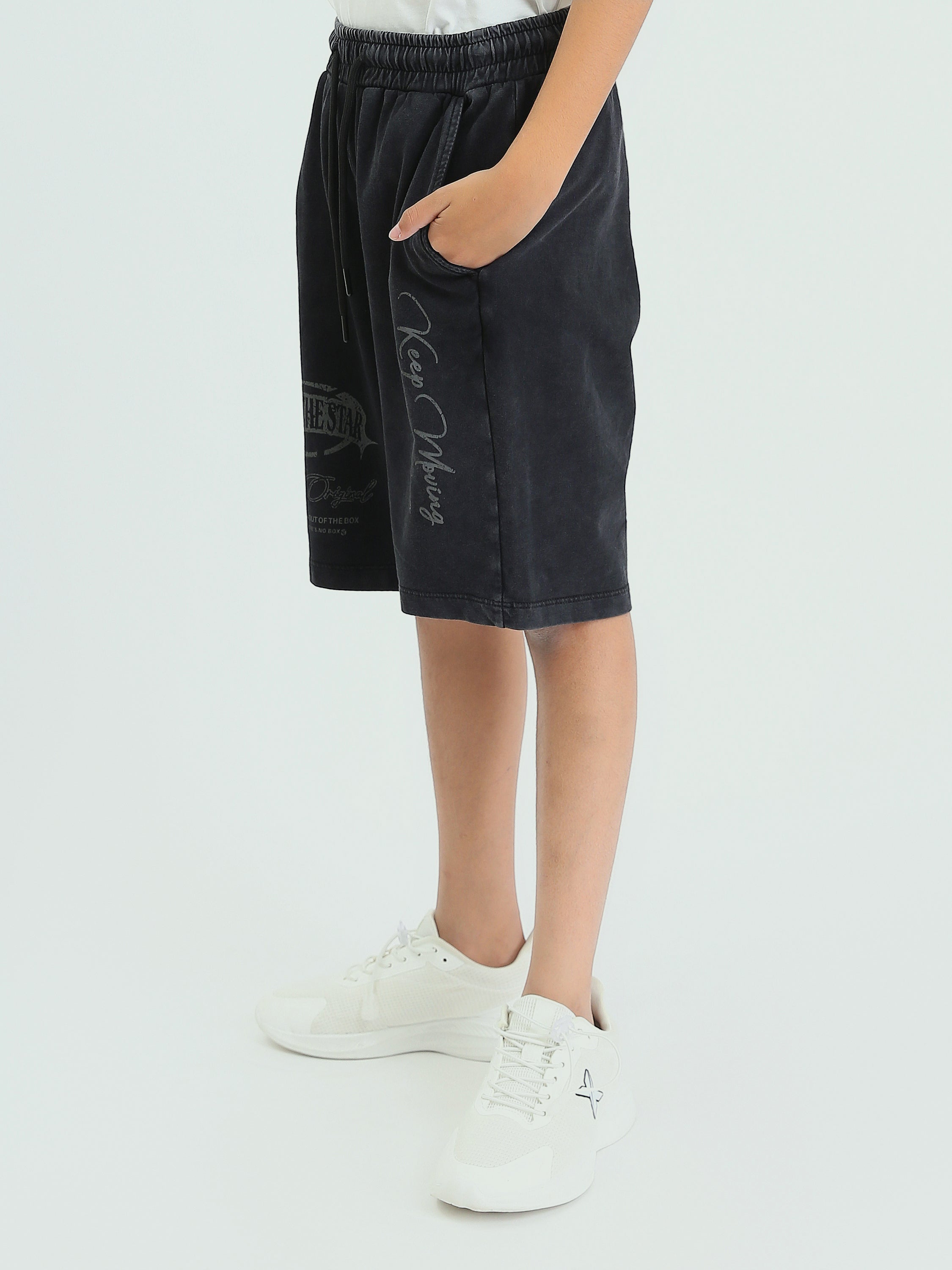 Short pour enfants avec design moderne et impression artistique - SHR25SMWS29167TB1