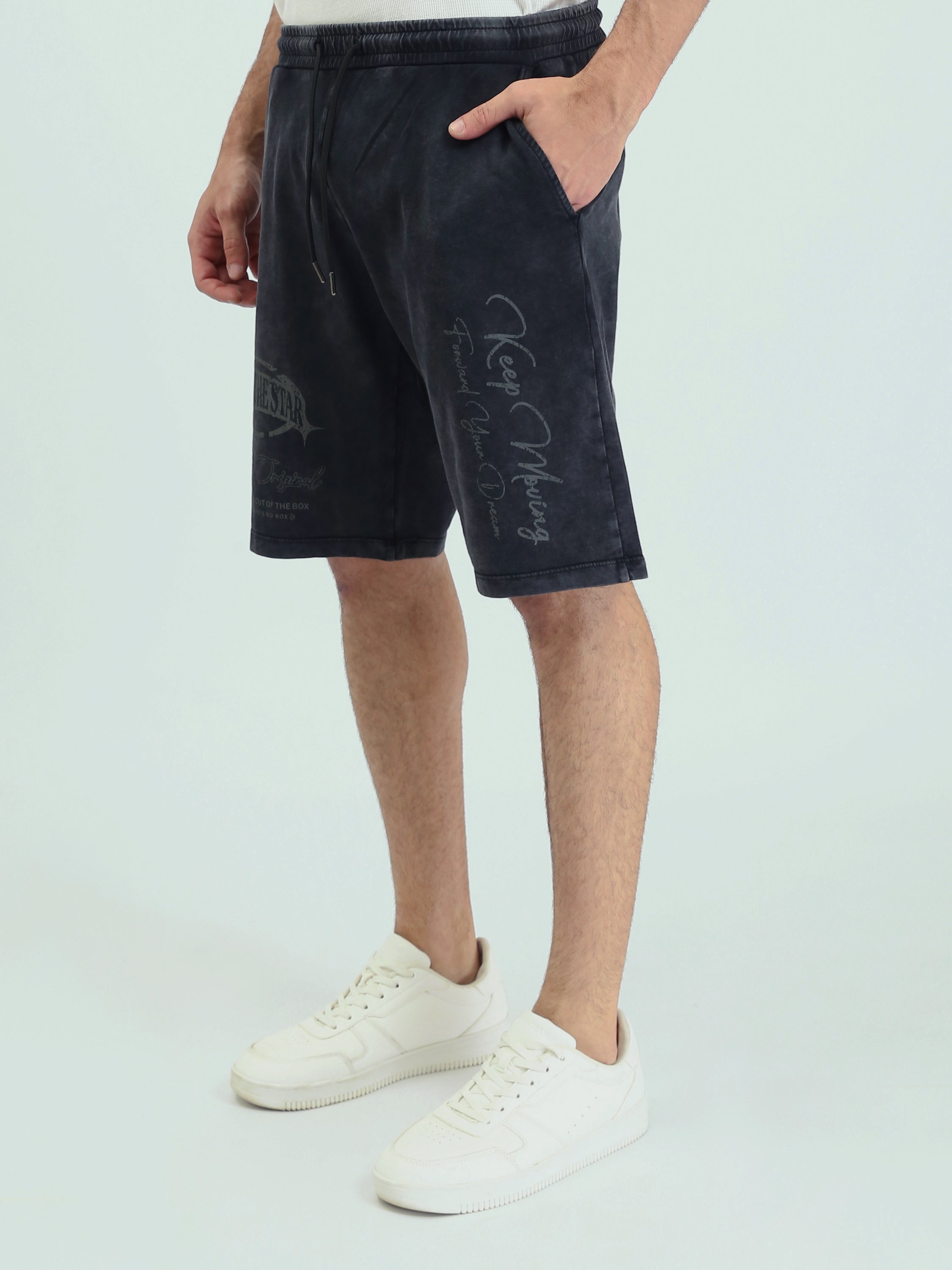 Short de sport pour homme noir avec impression graphique - SHR25SMWS29167TM1