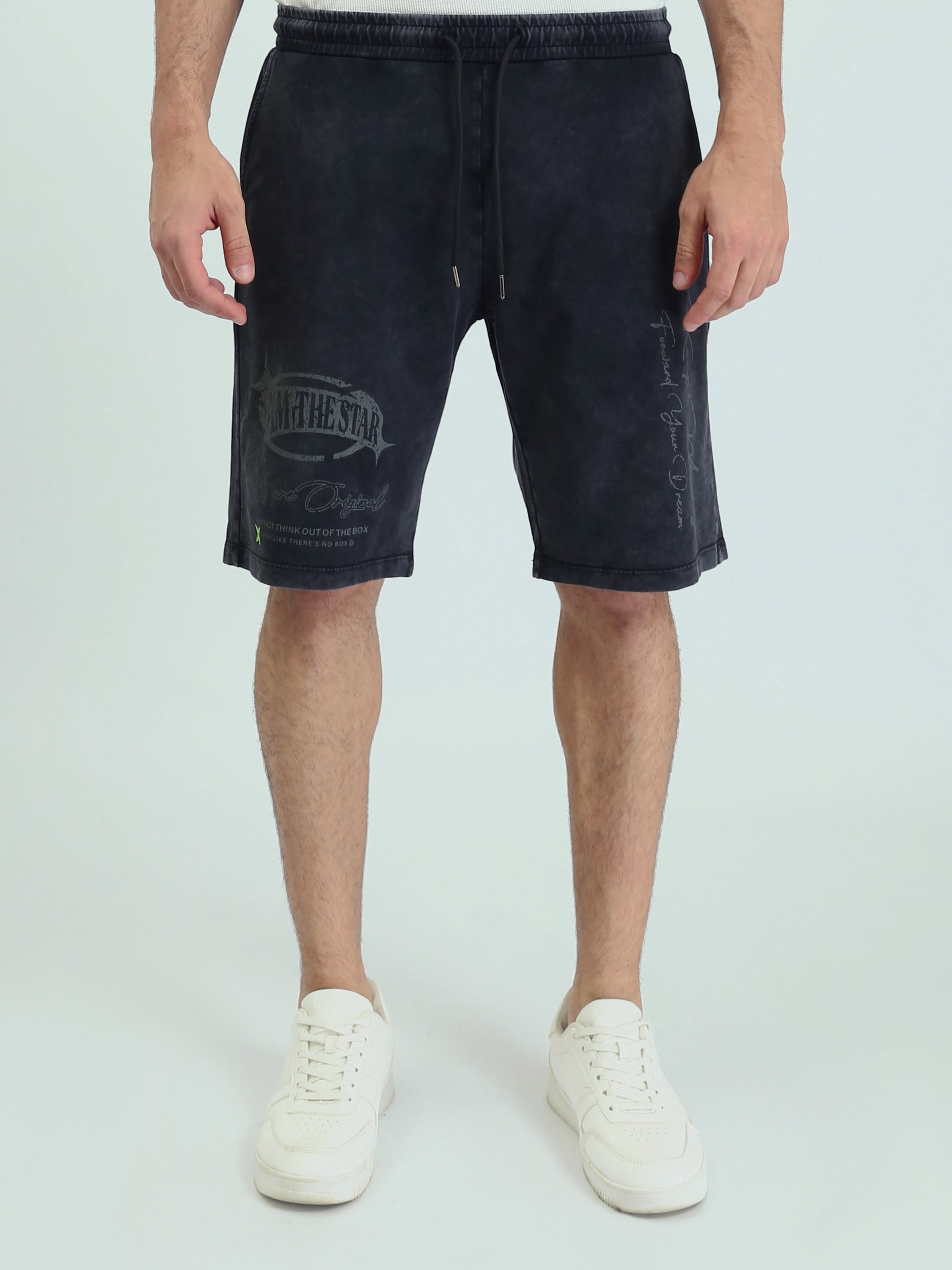 Short de sport pour homme noir avec impression graphique - SHR25SMWS29167TM1