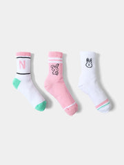 Chaussettes pour filles avec motifs mignons, lot de 3 - SOK24GHTC71455MG1 - Justyol