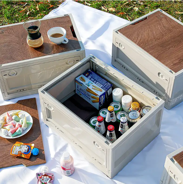 Boîte de Rangement Pliable avec Ouverture Latérale - Coffre de Rangement Multifonction pour Maison & Camping - KATEI STORY