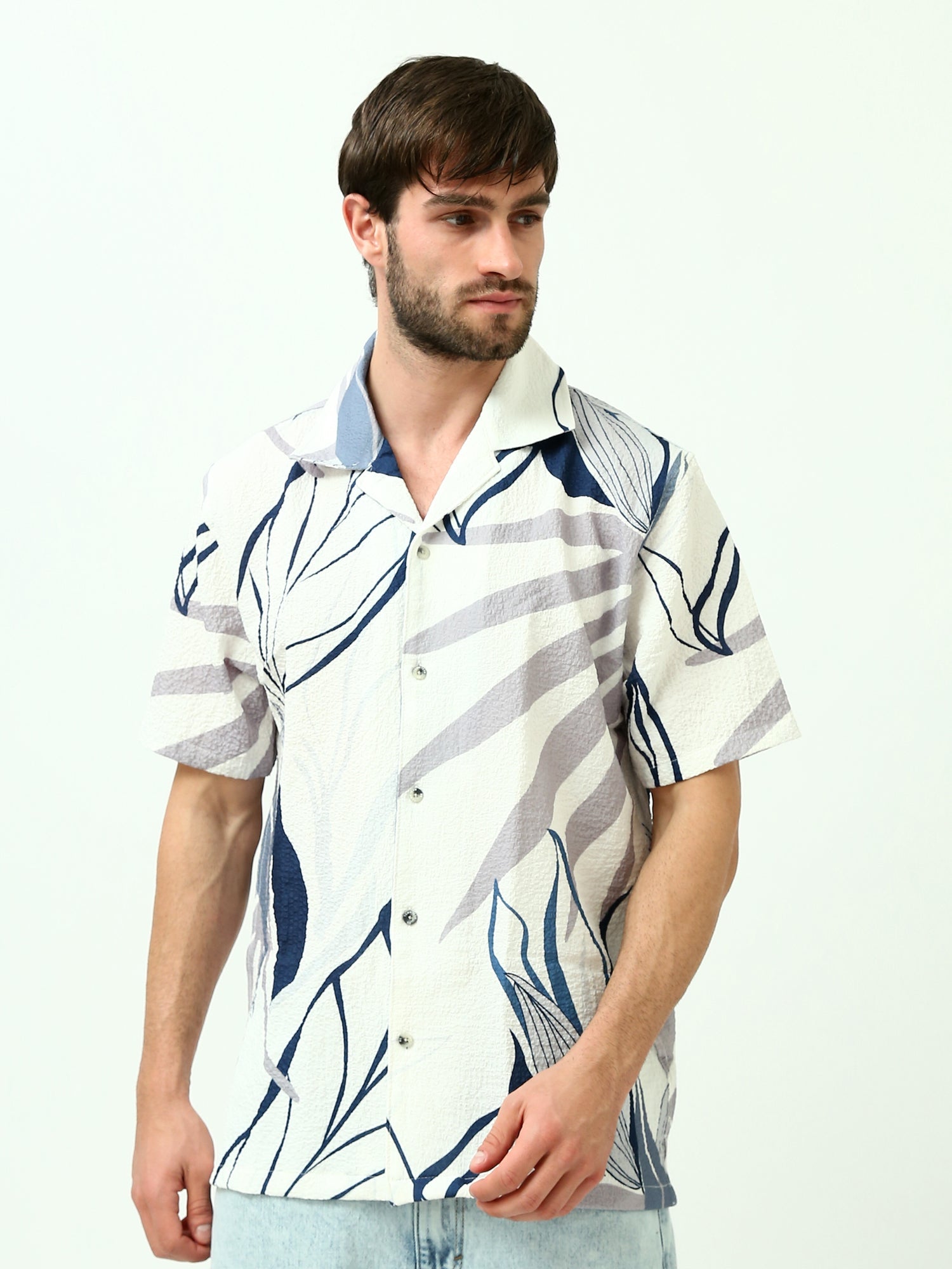 Chemise pour homme avec motif orné de boutons et design moderne - SSH24SACC19450TM1