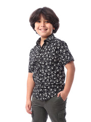 Chemise pour garçon décorée de motifs floraux modernes - SSH24SAER19401TB1