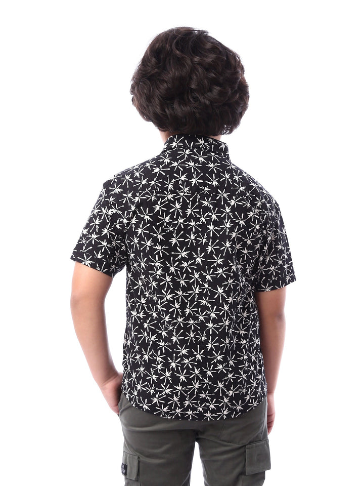 Chemise pour garçon décorée de motifs floraux modernes - SSH24SAER19401TB1
