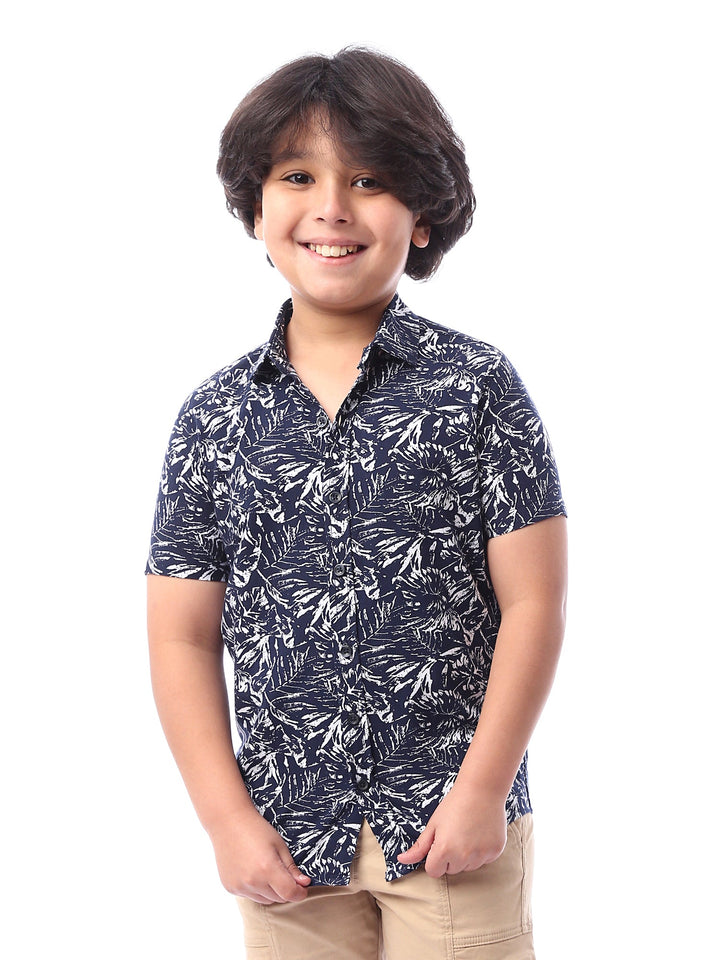 Chemise garçon à manches courtes avec boutons sur le devant – SSH24SAER31107TB1