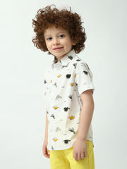 Chemise Garçon à Imprimé Dinosaure – Style Décontracté et Ludique - SSH24SAER75296MB1