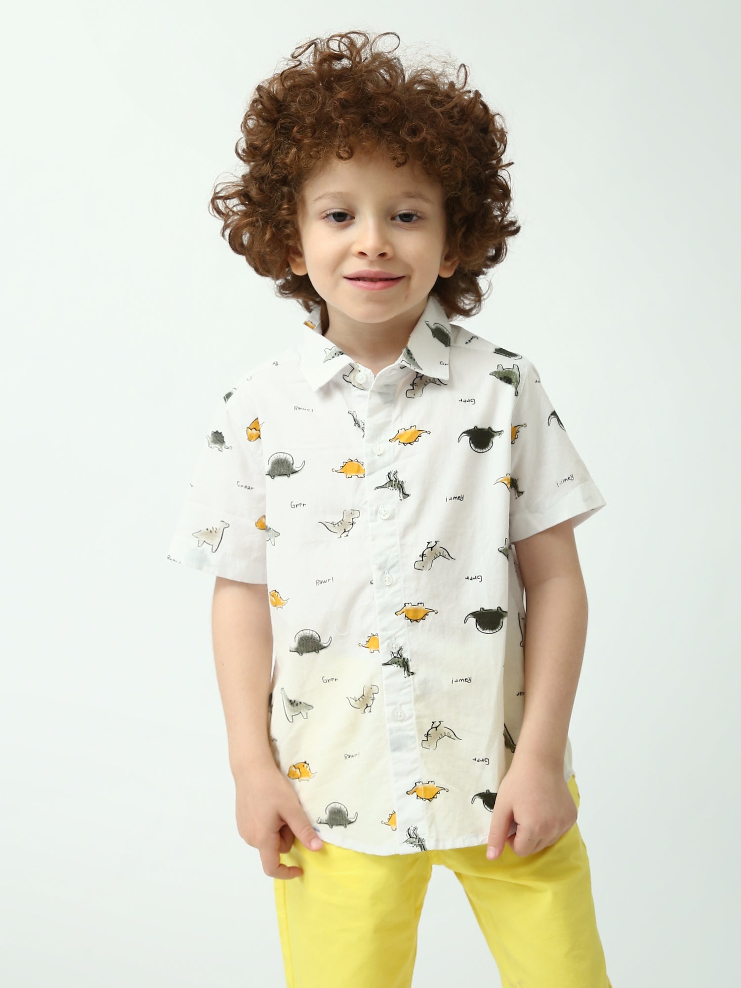 Chemise Garçon à Imprimé Dinosaure – Style Décontracté et Ludique - SSH24SAER75296MB1