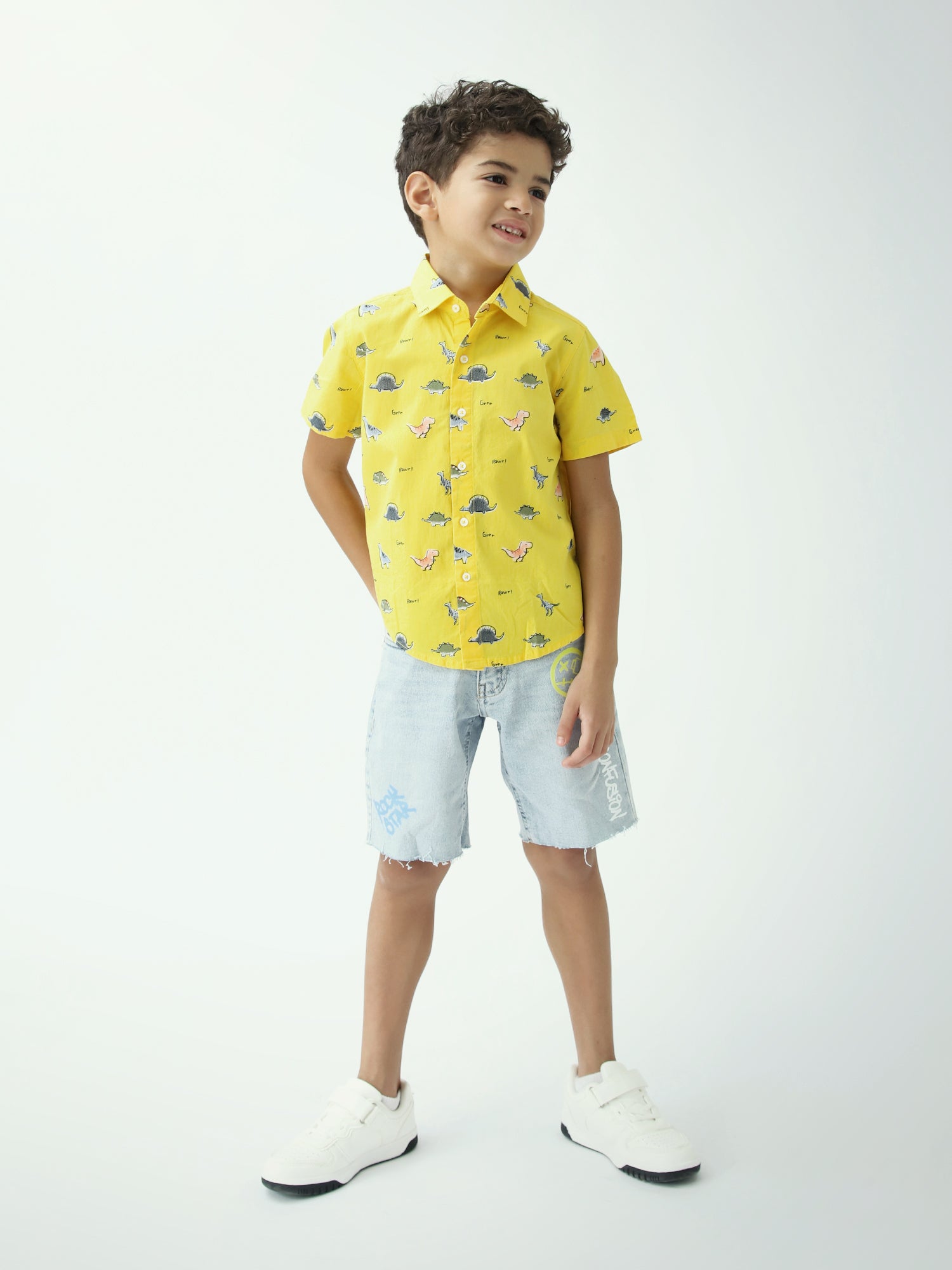 Chemise Garçon à Imprimé Dinosaure – Style Décontracté et Ludique - SSH24SAER75296MB1