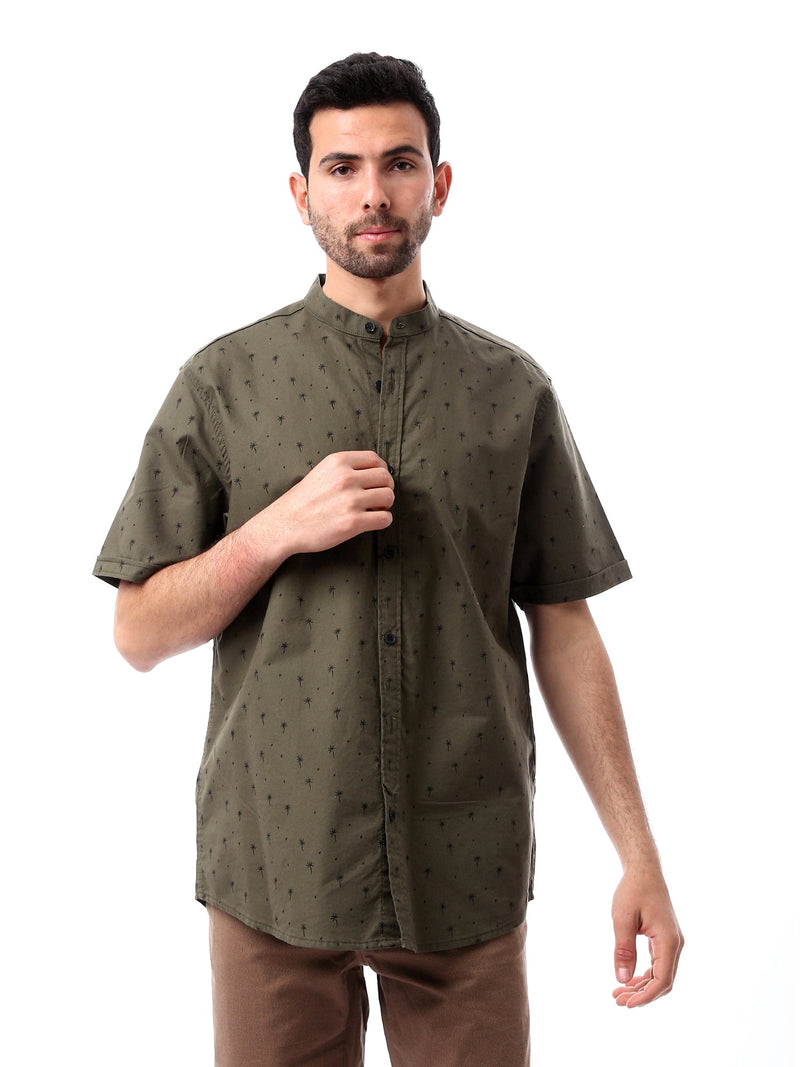 Chemise homme manches courtes à motifs modernes coupe confortable - SSH24SAOS19522TM1