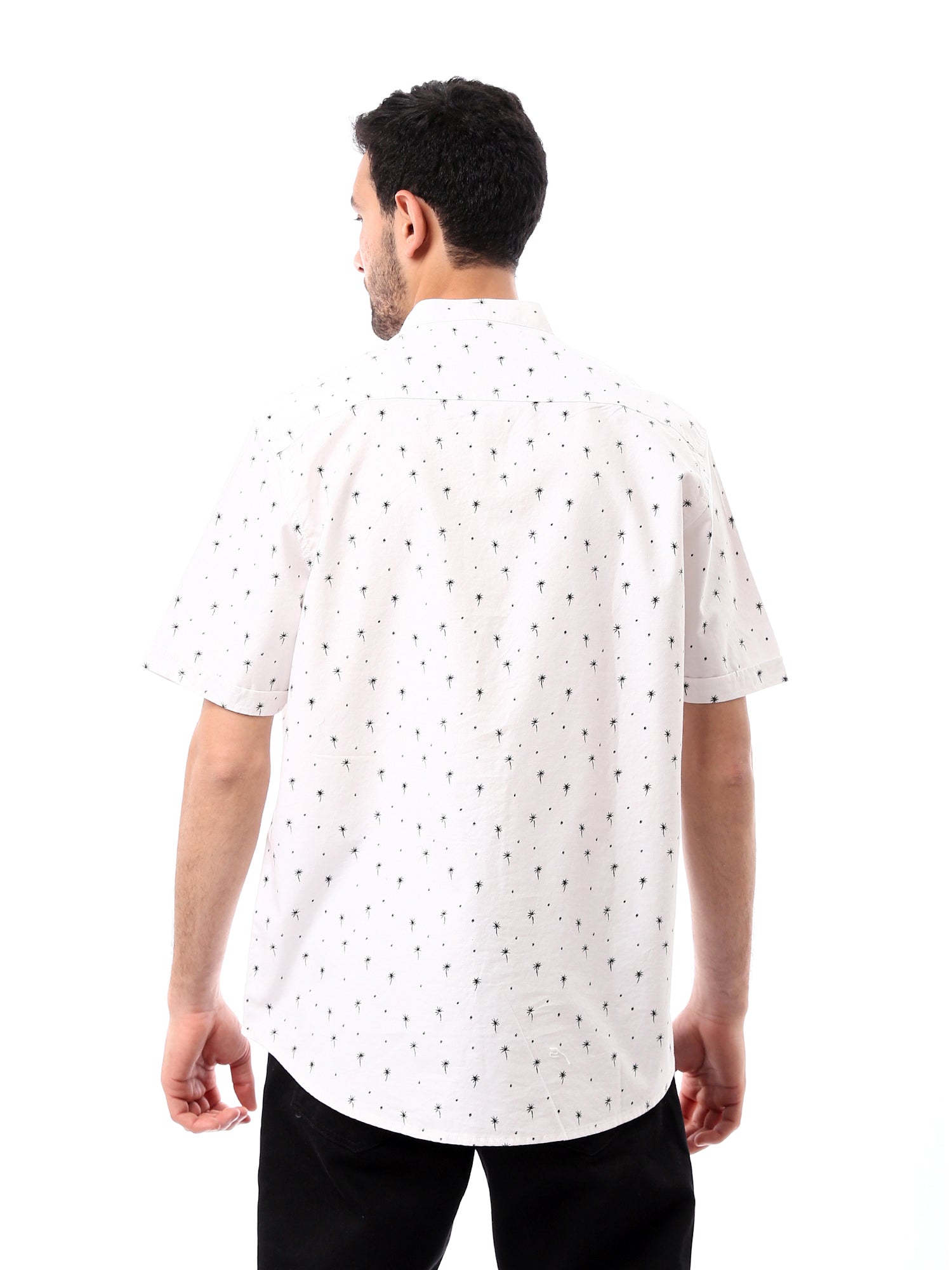 Chemise homme manches courtes à motifs modernes coupe confortable - SSH24SAOS19522TM1