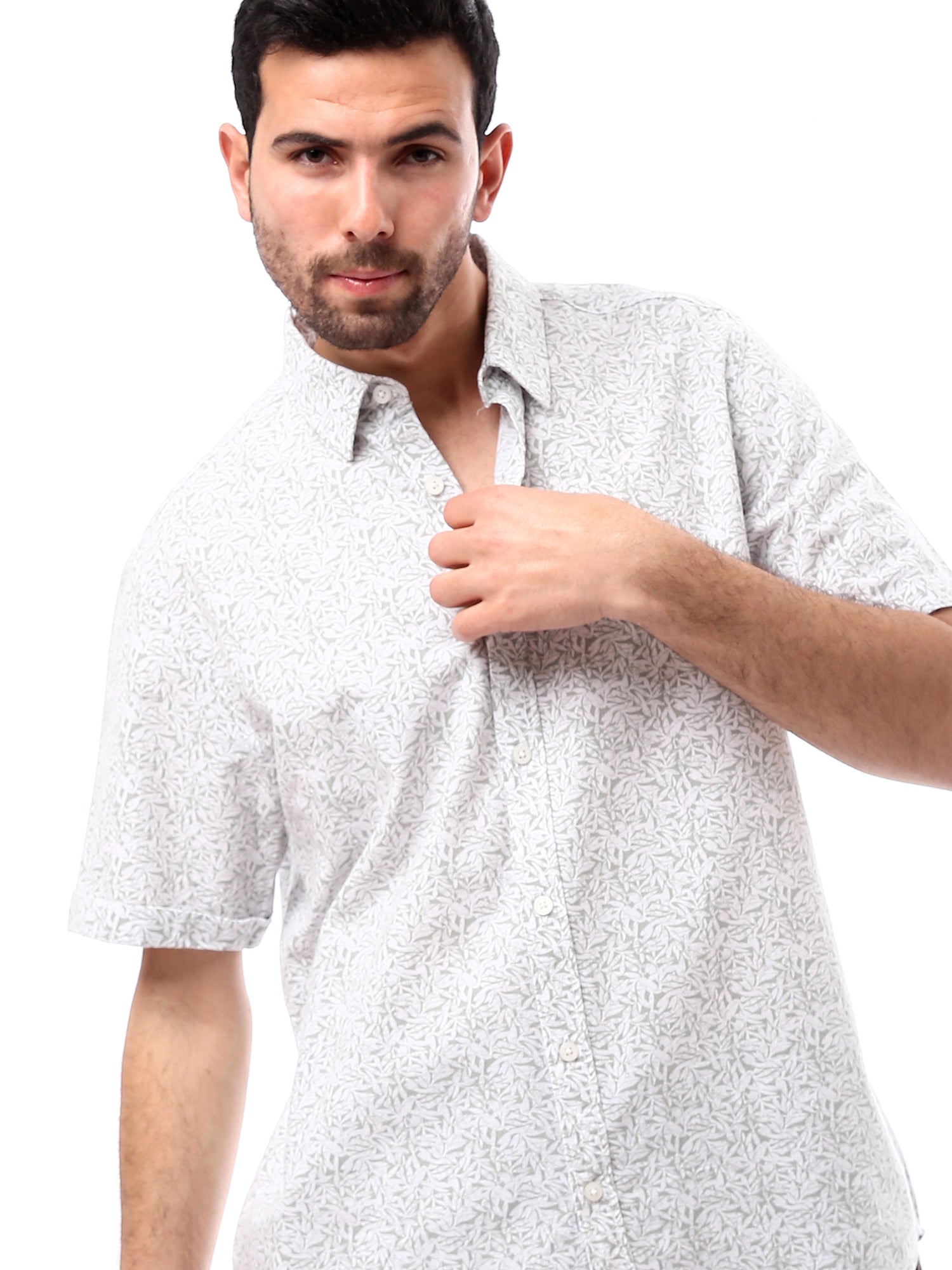 Chemise Homme à Motifs Tropicaux - Coupe Décontractée à Manches Courtes - SSH24SASR19436TM1