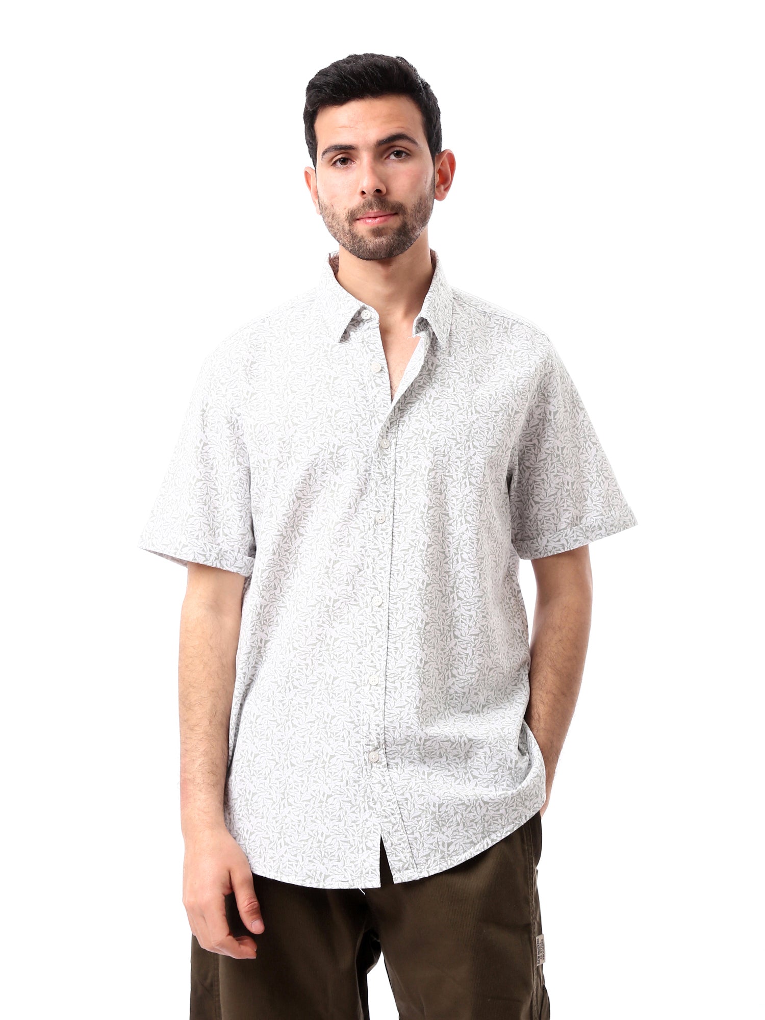 Chemise Homme à Motifs Tropicaux - Coupe Décontractée à Manches Courtes - SSH24SASR19436TM1