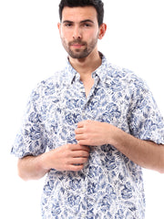 Chemise Homme Slim Fit à Manches Courtes Imprimé Tropical – SSH24SASR19438TM1
