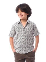 Chemise pour garçon avec imprimé géométrique - SSH24SASR19439TB1
