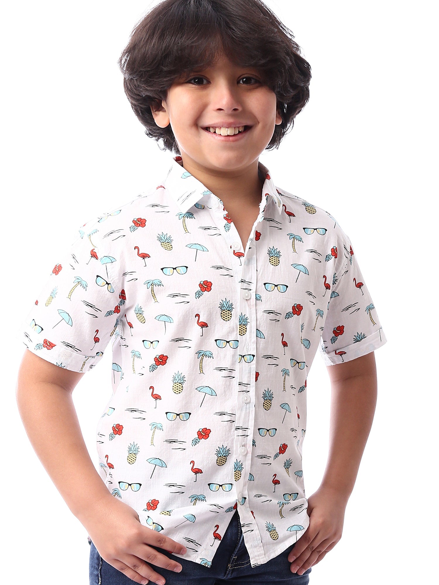 Chemise pour garçon décorée à manches courtes avec boutons à l'avant – SSH24SASR31108TB1