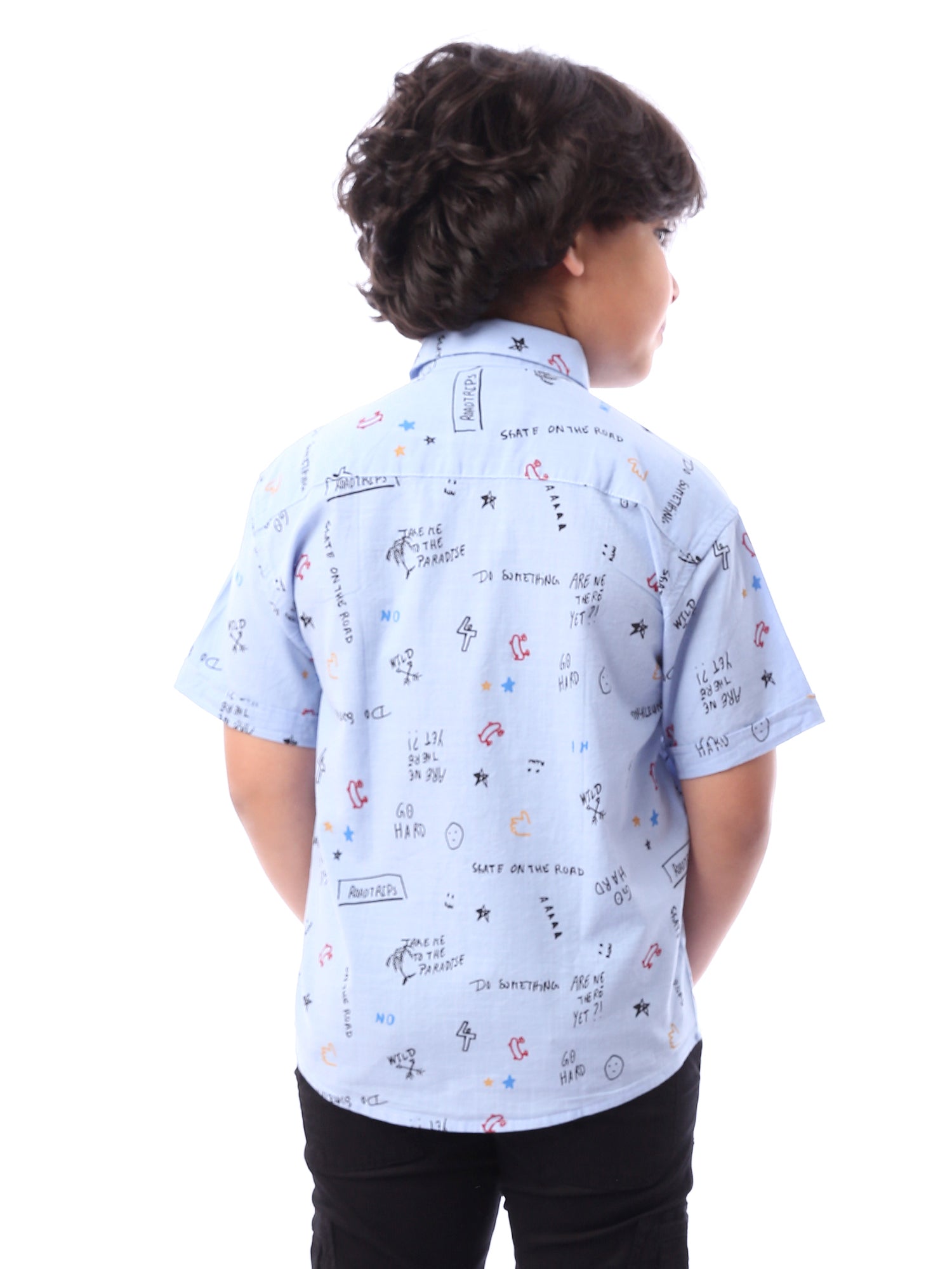 Chemise garçon à motifs imprimés et manches courtes au design moderne – SSH24SASR31109TB1