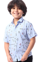 Chemise garçon à motifs imprimés et manches courtes au design moderne – SSH24SASR31109TB1