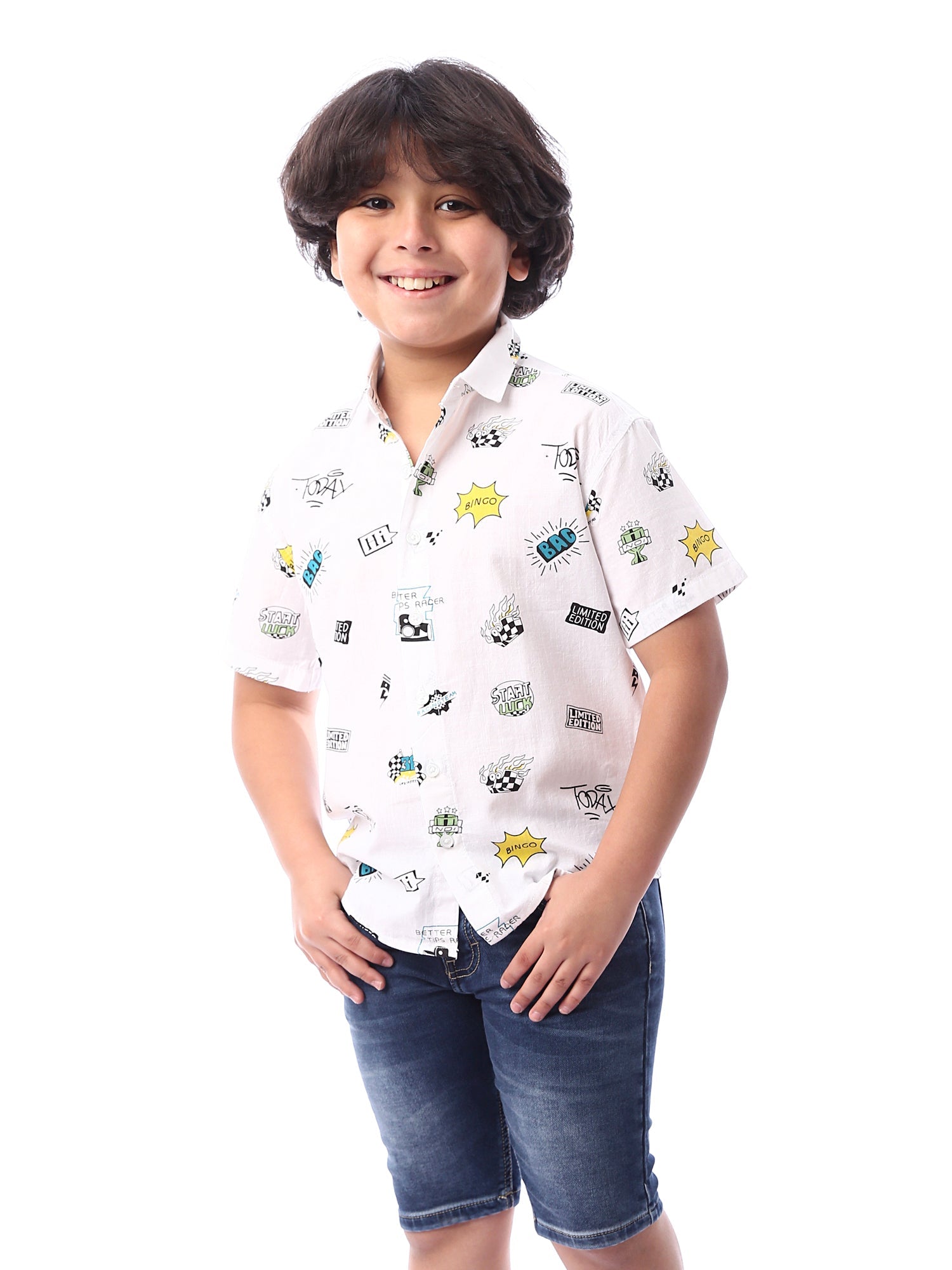Chemise pour garçon décorée à manches courtes – SSH24SASR31110TB1