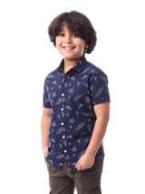 Chemise pour garçon à manches courtes avec motif décoratif - SSH24SASR31111TB1