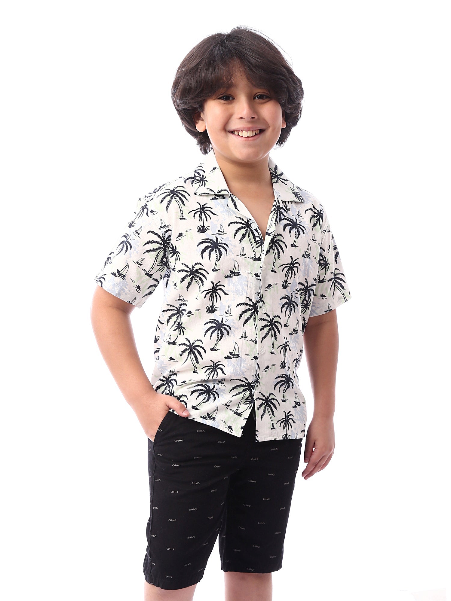 Chemise enfant garçon ornée de motifs tropicaux – SSH24SASR31112TB1