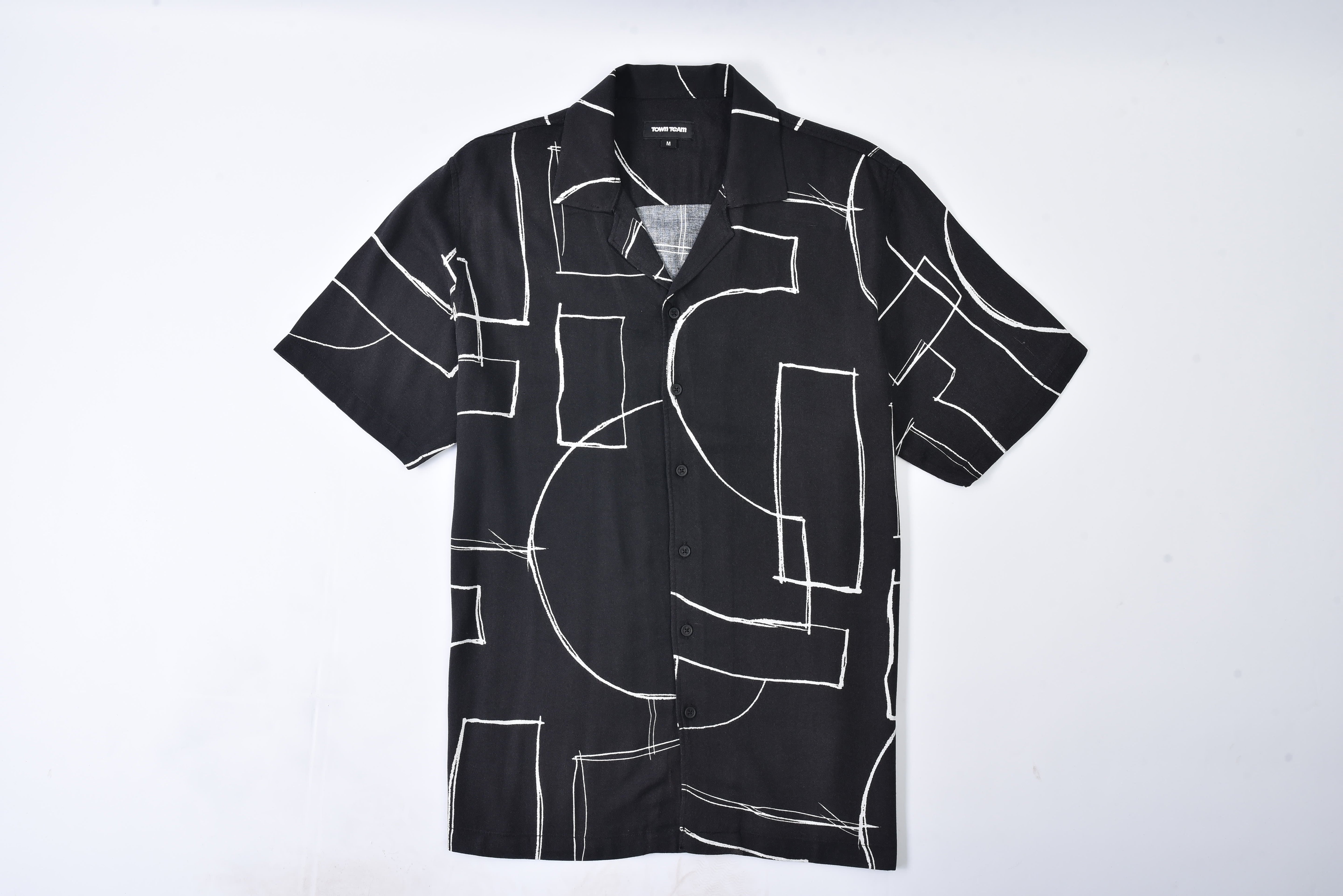 Chemise à motifs géométriques pour homme - Chemise moderne à manches courtes - SSH24SAVC19407TM1