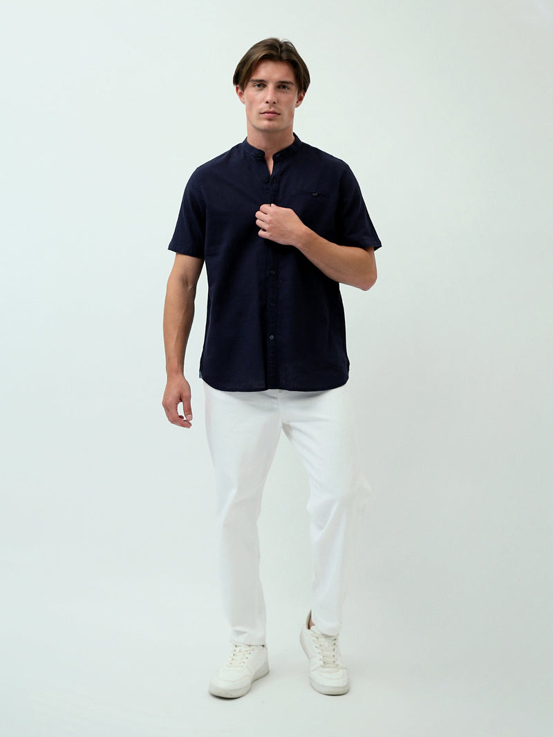 Chemise Homme à Manches Courtes – Design Moderne avec Col Ouvert et Boutons - SSH24SEIS19432TM1