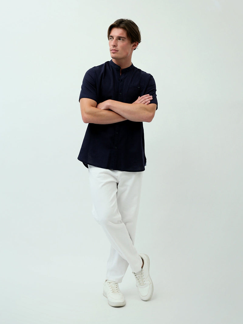 Chemise Homme à Manches Courtes – Design Moderne avec Col Ouvert et Boutons - SSH24SEIS19432TM1