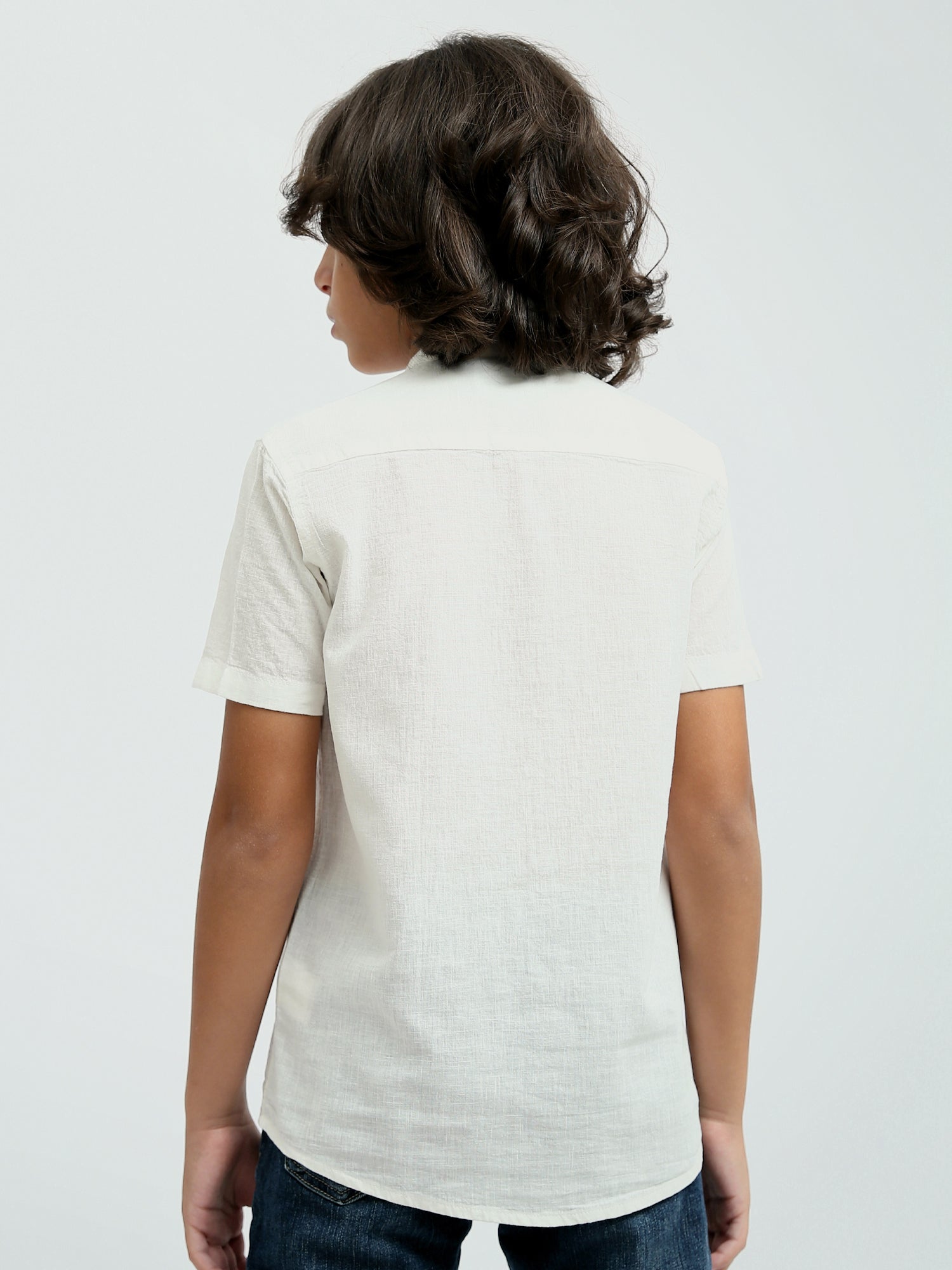 Chemise pour garçon avec boutons et poche avant -SSH24SEIS19433TB1