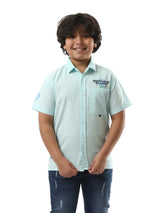 Chemise pour garçon à manches courtes avec motif décoratif - SSH24SPCR31118TB1